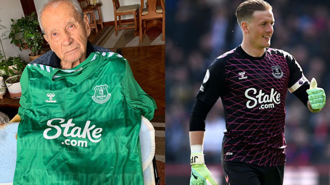 Jordan Pickford envió su camiseta a histórico arquero de Everton Carlos Espinoza