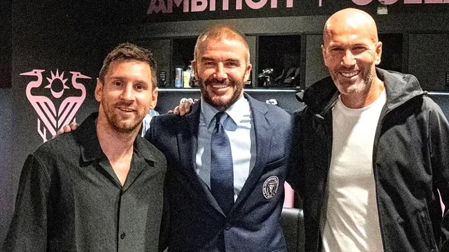 Zidane viajó a Florida para ver a Inter Miami y compartió con Beckham y Messi