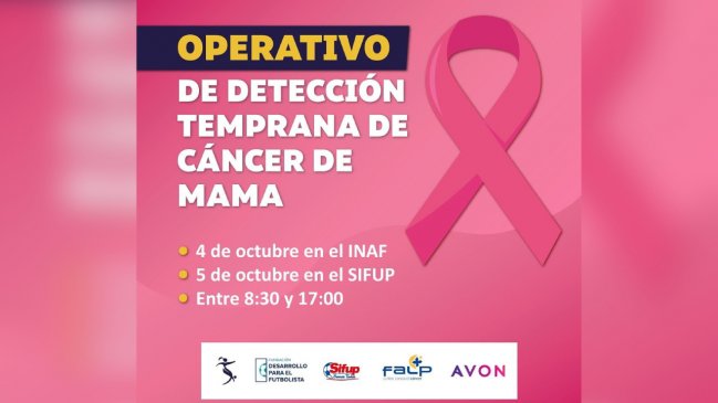 Futbolistas y sus familias participarán en operativo móvil de detección temprana de cáncer de mama