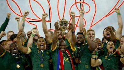 La celebración de los Springboks en la final del Mundial de Rugby