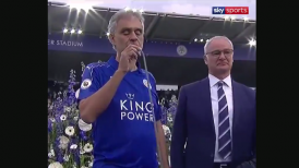 El día que Andrea Bocelli cantó en la ceremonia de campeón de Leicester City