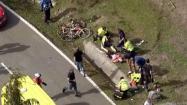 Duro choque dejó ciclistas heridos en la Vuelta al País Vasco