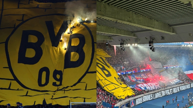 Hinchas de PSG quemaron lienzo del Borussia Dortmund en partido de Champions League